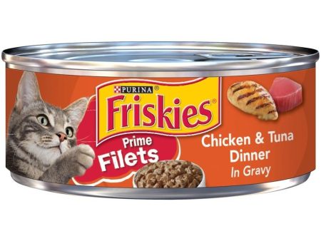 Friskies Prime Filets Chicken & Tuna Dinner in Gravy Canned Cat Food For Discount