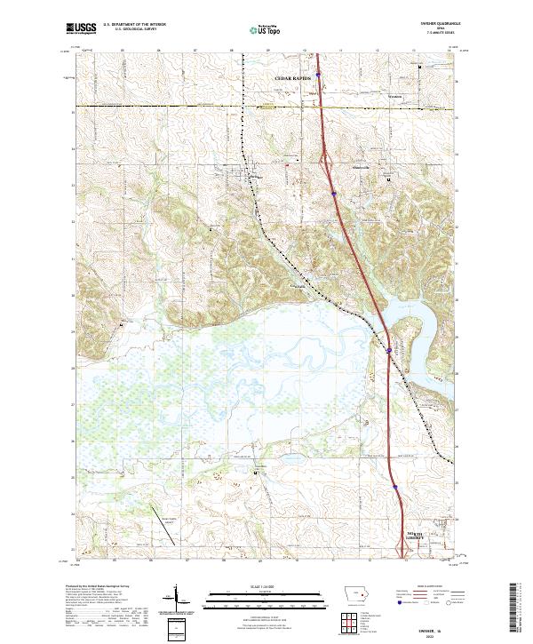 US Topo 7.5-minute map for Swisher IA Online Sale