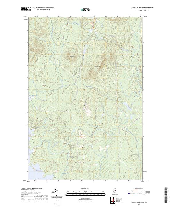 US Topo 7.5-minute map for Whetstone Mountain ME Fashion