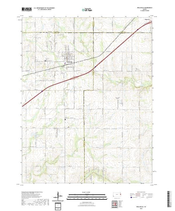 US Topo 7.5-minute map for Wellsville KS Cheap