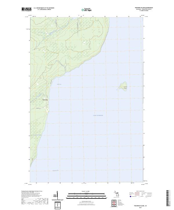 US Topo 7.5-minute map for Traverse Island MI Discount