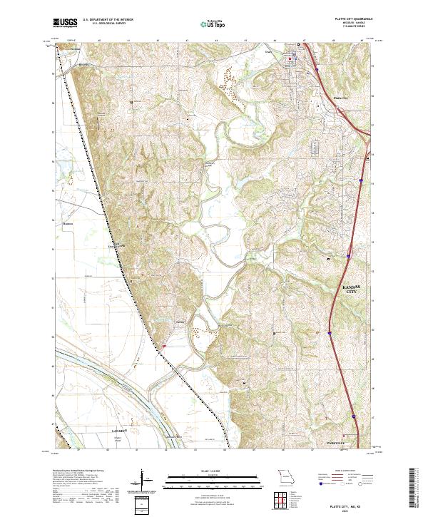 USGS US Topo 7.5-minute map for Platte City MOKS 2021 Online Hot Sale