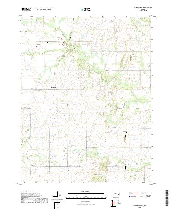 US Topo 7.5-minute map for Yates Center SE KS Supply