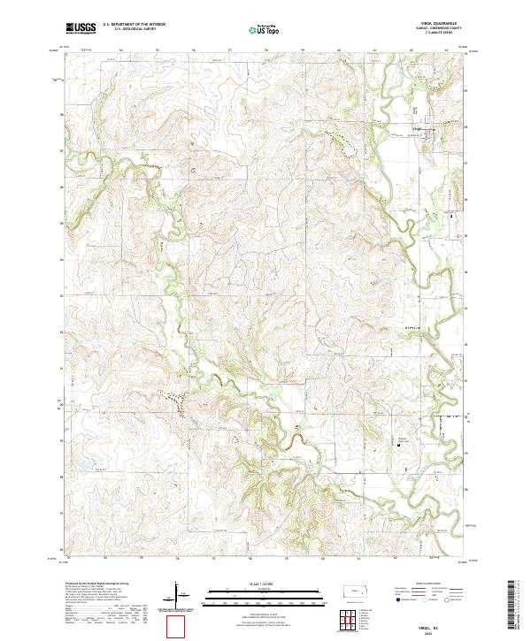 US Topo 7.5-minute map for Virgil KS Discount