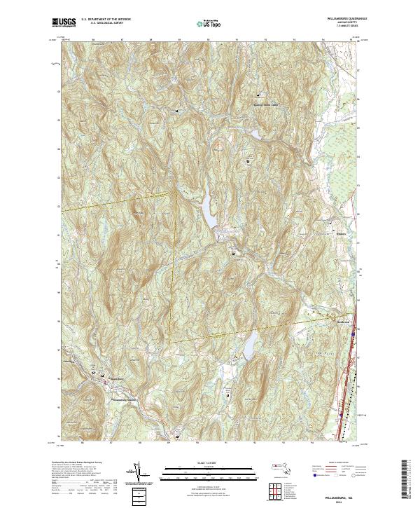 US Topo 7.5-minute map for Williamsburg MA Hot on Sale