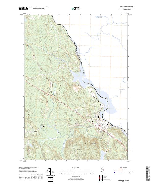 US Topo 7.5-minute map for Woodland MENB For Sale