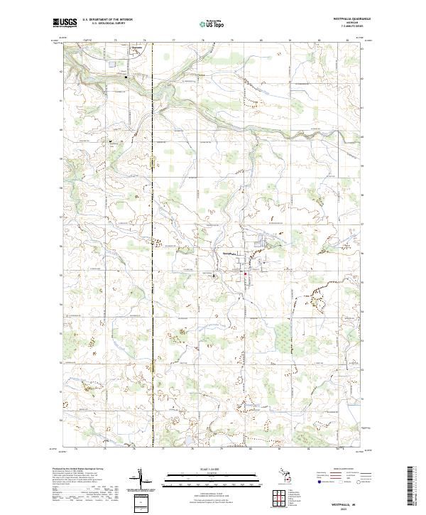 US Topo 7.5-minute map for Westphalia MI Hot on Sale