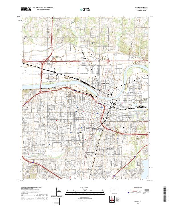 US Topo 7.5-minute map for Topeka KS For Discount