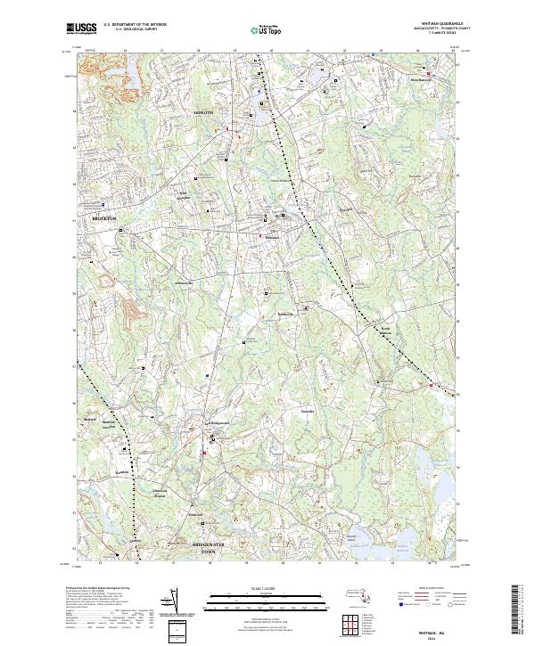 US Topo 7.5-minute map for Whitman MA Hot on Sale