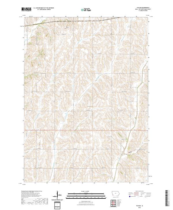 US Topo 7.5-minute map for Taylor IA For Sale