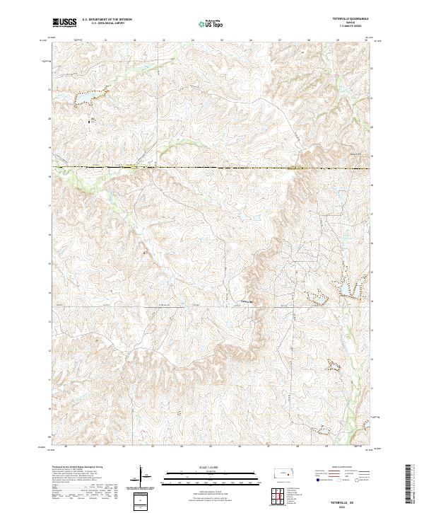 US Topo 7.5-minute map for Teterville KS For Discount