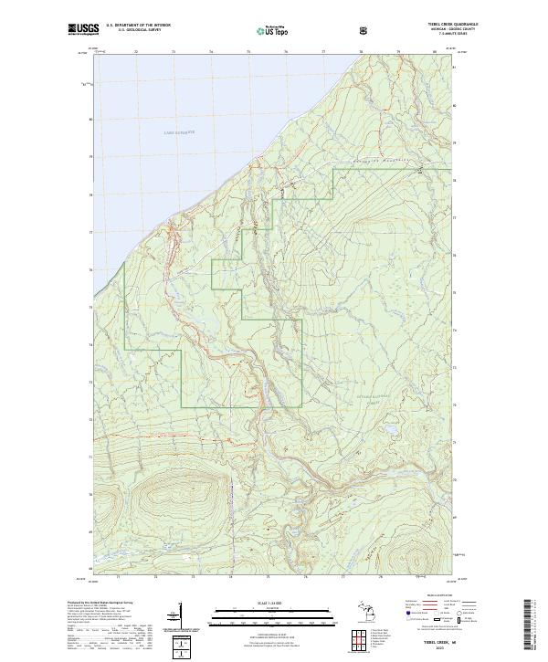 US Topo 7.5-minute map for Tiebel Creek MI Cheap