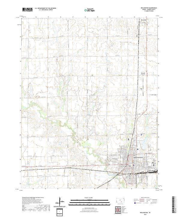 US Topo 7.5-minute map for Wellington KS Online now