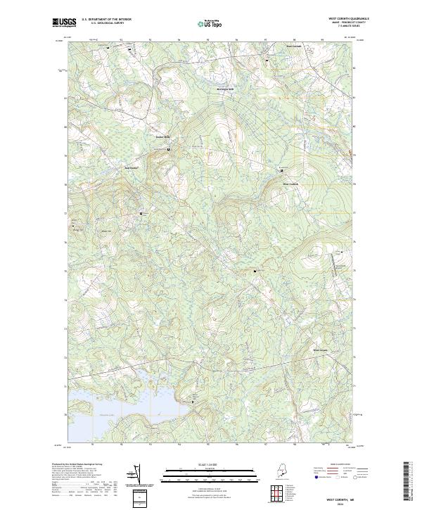 US Topo 7.5-minute map for West Corinth ME Hot on Sale