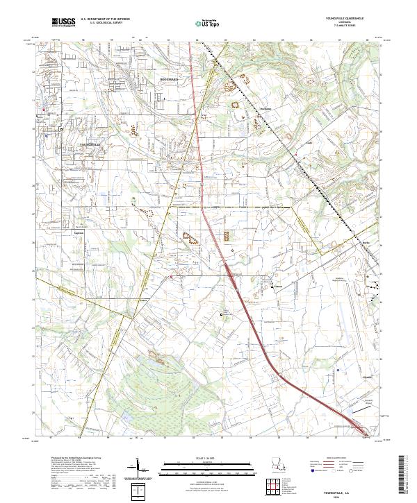 US Topo 7.5-minute map for Youngsville LA Hot on Sale