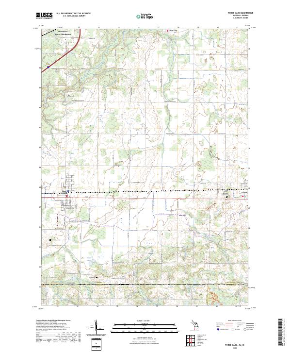 US Topo 7.5-minute map for Three Oaks MIIN Cheap