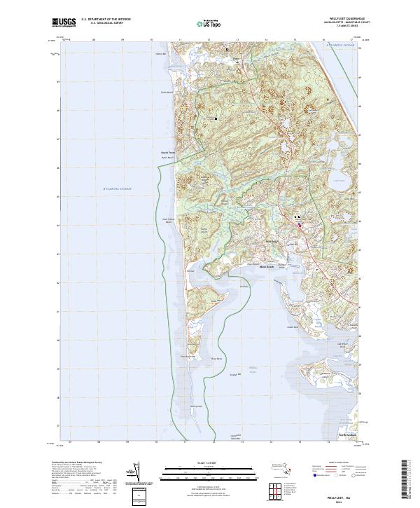 US Topo 7.5-minute map for Wellfleet MA Sale