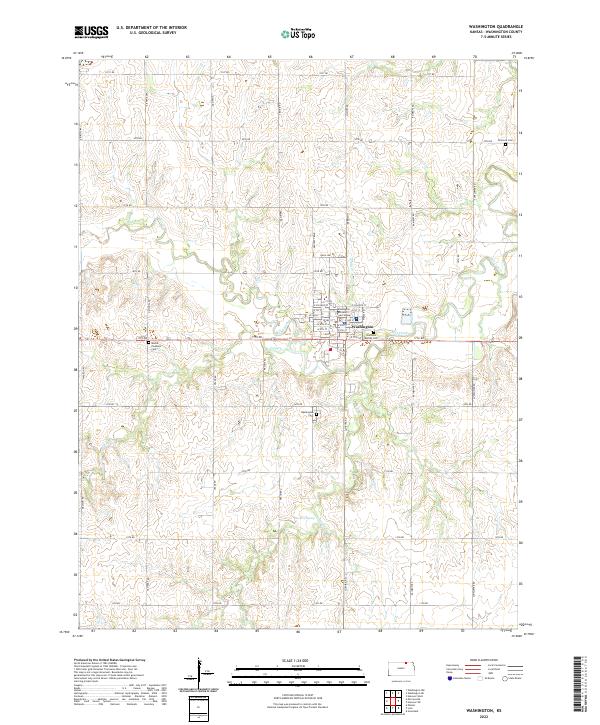 US Topo 7.5-minute map for Washington KS For Discount