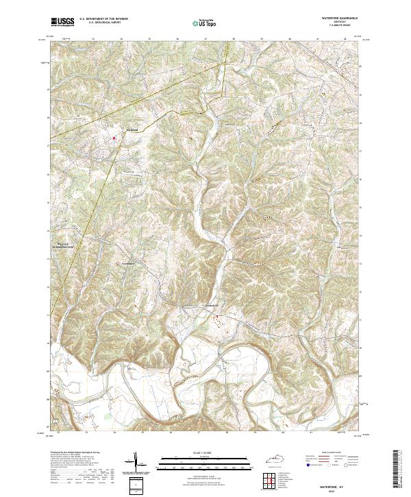 US Topo 7.5-minute map for Waterford KY Supply