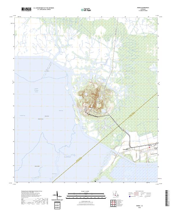 US Topo 7.5-minute map for Weeks LA Cheap