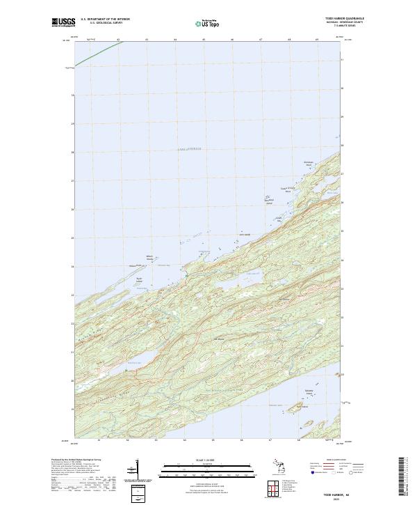 US Topo 7.5-minute map for Todd Harbor MI Sale