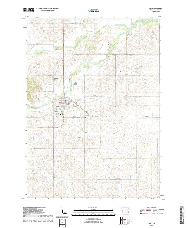 US Topo 7.5-minute map for Traer IA Hot on Sale