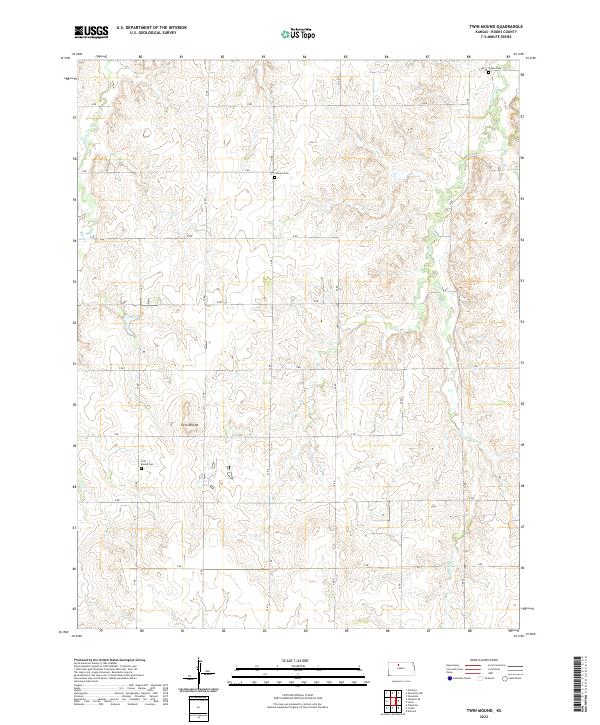 US Topo 7.5-minute map for Twin Mound KS For Discount