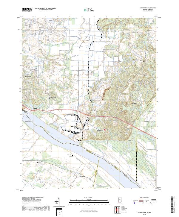 US Topo 7.5-minute map for Yankeetown INKY Online now