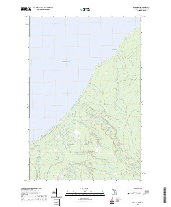 US Topo 7.5-minute map for Tenmile Point MI Cheap