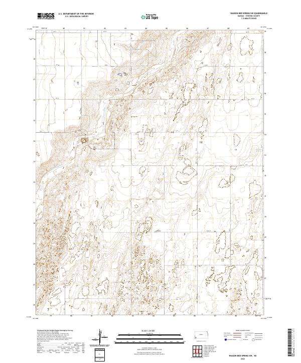 US Topo 7.5-minute map for Wagon Bed Spring SW KS Online