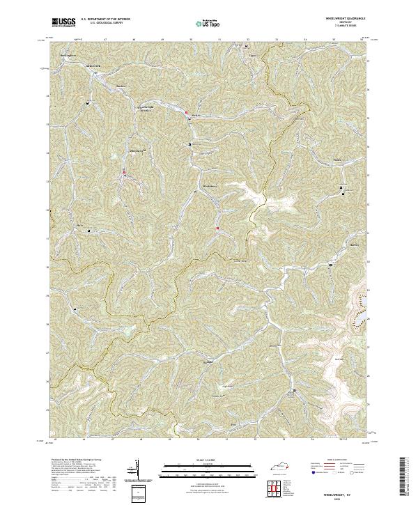 US Topo 7.5-minute map for Wheelwright KY Supply