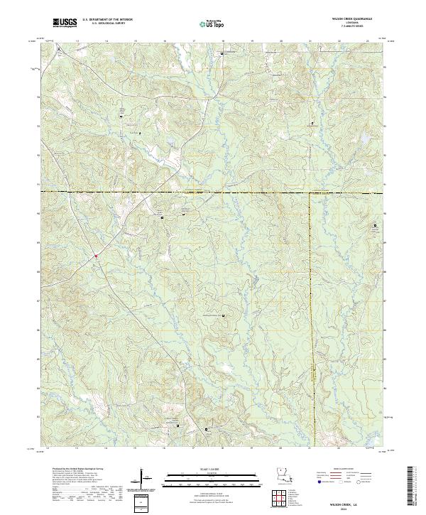 US Topo 7.5-minute map for Wilson Creek LA Online Sale