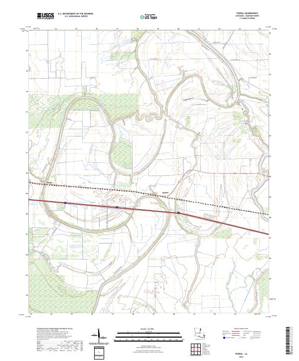 US Topo 7.5-minute map for Tendal LA Online Hot Sale