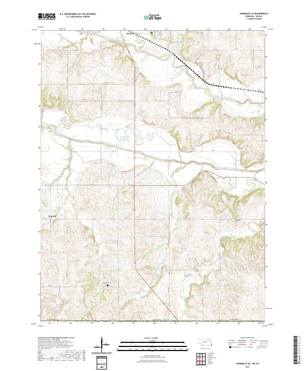 USGS US Topo 7.5-minute map for Humboldt SE NEKS 2021 Online