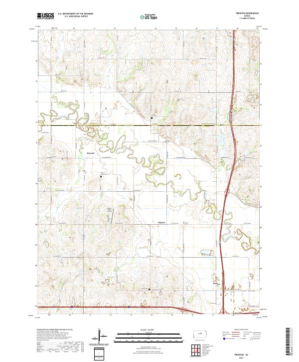 US Topo 7.5-minute map for Trenton KS Online