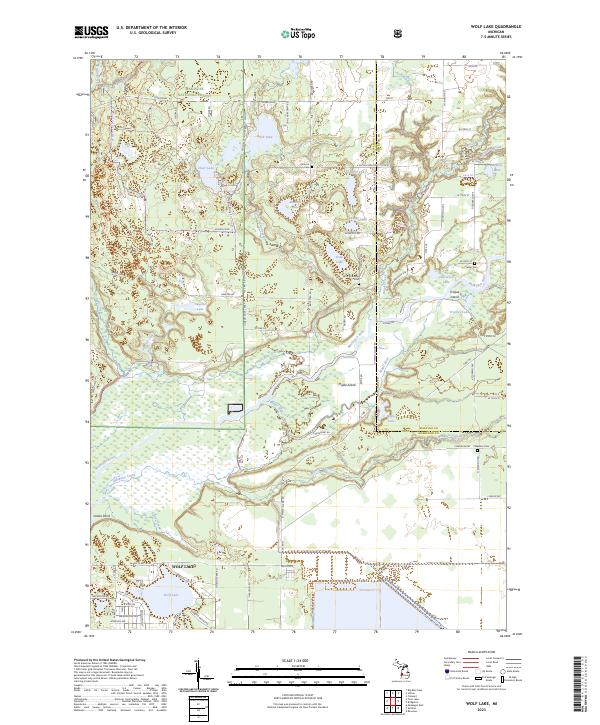 US Topo 7.5-minute map for Wolf Lake MI Online