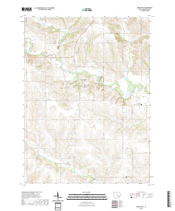 US Topo 7.5-minute map for Union Mills IA For Sale