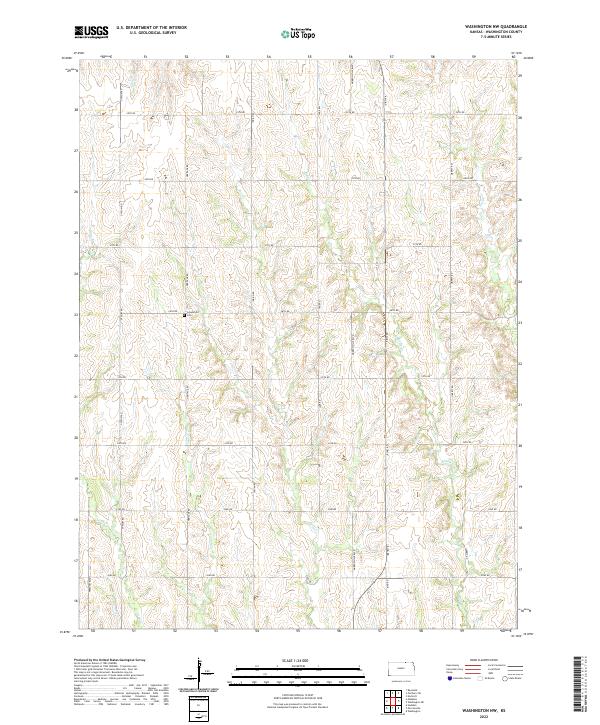 US Topo 7.5-minute map for Washington NW KS Fashion