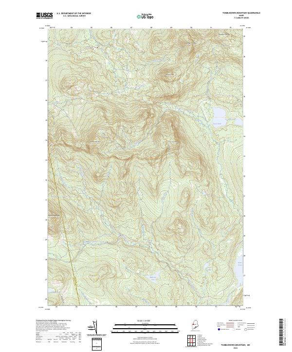 US Topo 7.5-minute map for Tumbledown Mountain ME Supply