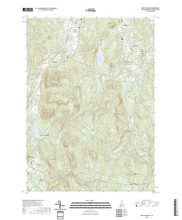 US Topo 7.5-minute map for West Swanzey NH For Discount