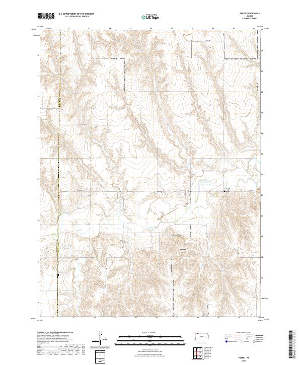 US Topo 7.5-minute map for Traer KS Supply