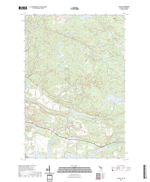 US Topo 7.5-minute map for Vulcan MIWI on Sale