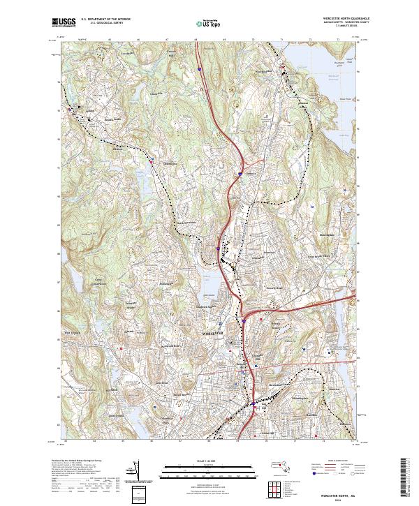 US Topo 7.5-minute map for Worcester North MA Online