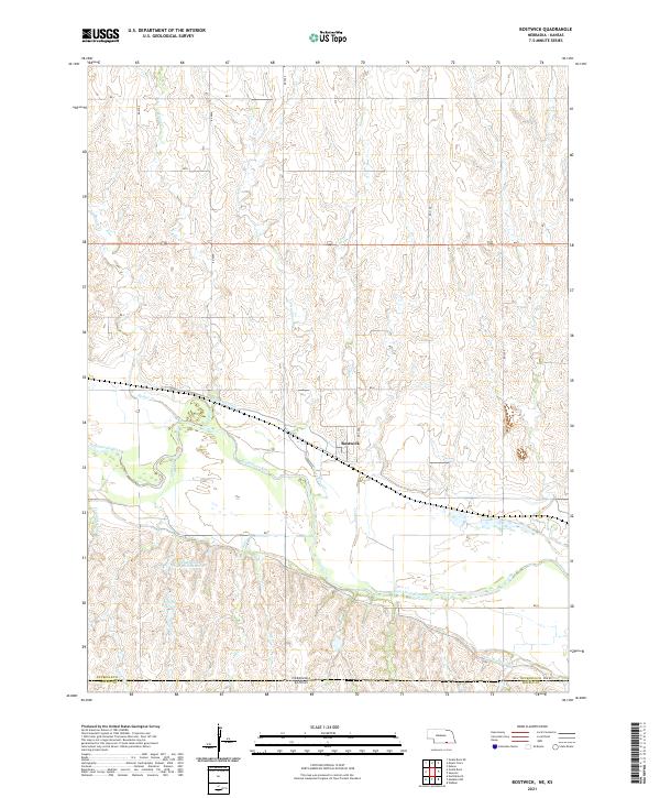 USGS US Topo 7.5-minute map for Bostwick NEKS 2021 Sale