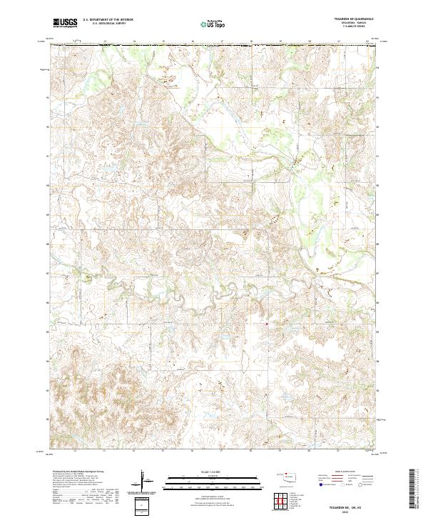 US Topo 7.5-minute map for Tegarden NE OKKS Discount