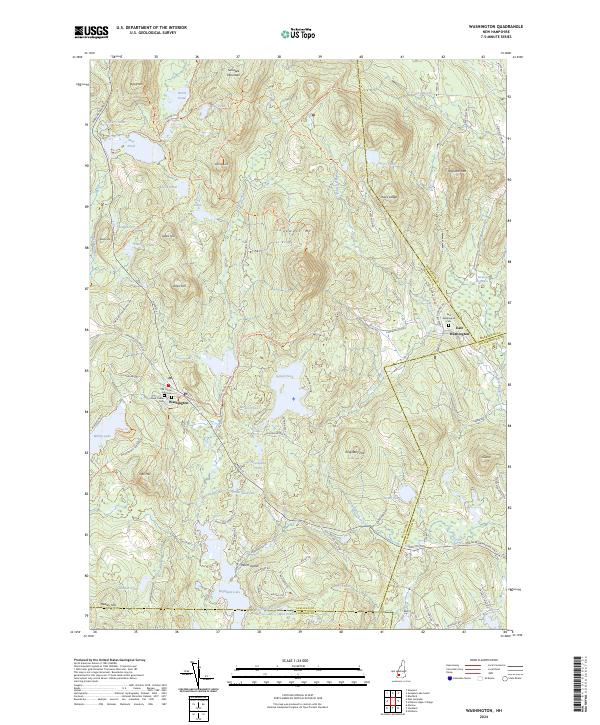 US Topo 7.5-minute map for Washington NH on Sale