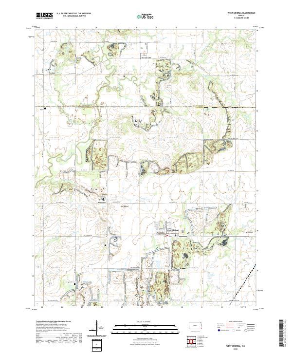 US Topo 7.5-minute map for West Mineral KS Supply