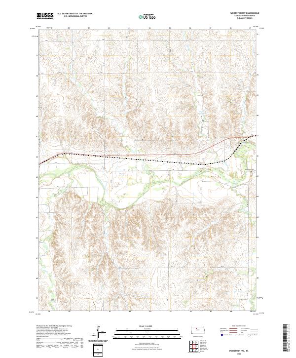 US Topo 7.5-minute map for Woodston NW KS Online Sale