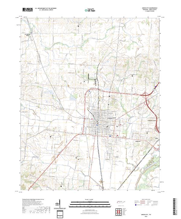 US Topo 7.5-minute map for Union City TN Online now