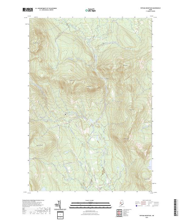 US Topo 7.5-minute map for Witham Mountain ME For Cheap